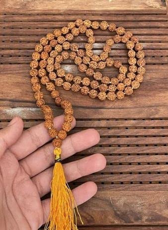 LAB certified 108+1 bead Rudraksha mala 5 mukhi face Lord Shivas Rosary Japa mala 8mm beads Chanting Meditation Healing